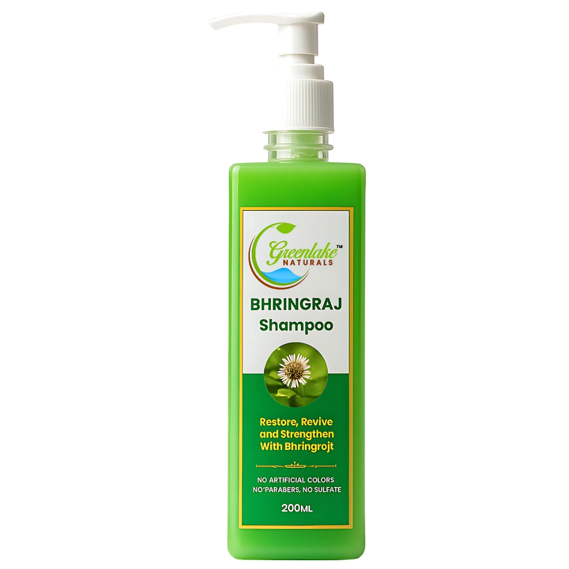 Greenlake Naturals Bhringraj Shampoo for Hair Growth and Hair Fall Control